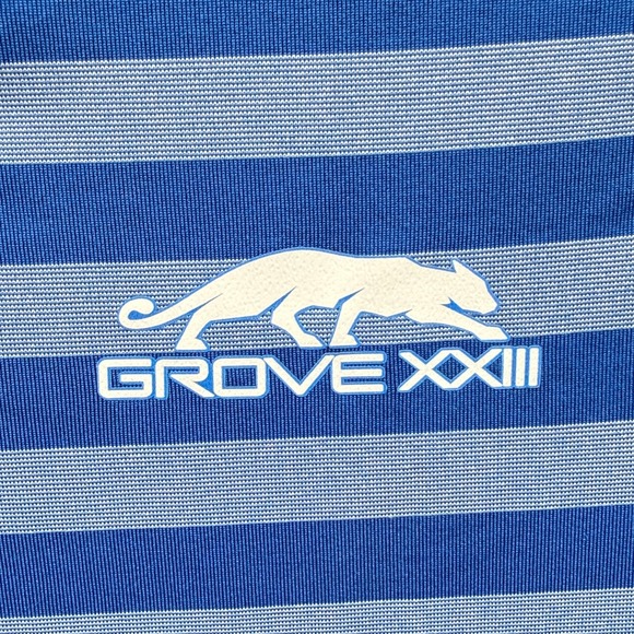 KJUS Grove XXIII 23 Polo Shirt Mens XL | 54 Blue Stripe Michael Jordan Golf Club - Picture 3 of 7